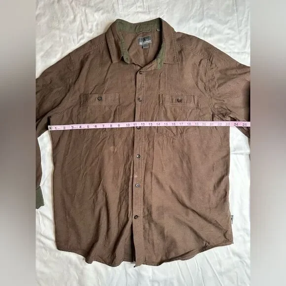 Royal Robbins XL Men’s Button-Up Shirt Rugged Outdoor Style 100% Cotton Brown - Picture 7 of 11